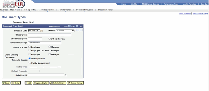 Document Types Page
